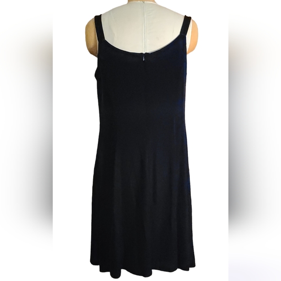 Vintage Set Another Thyme Black Velvet Embellished Dress w Jacket Sz 18 - Picture 7 of 11